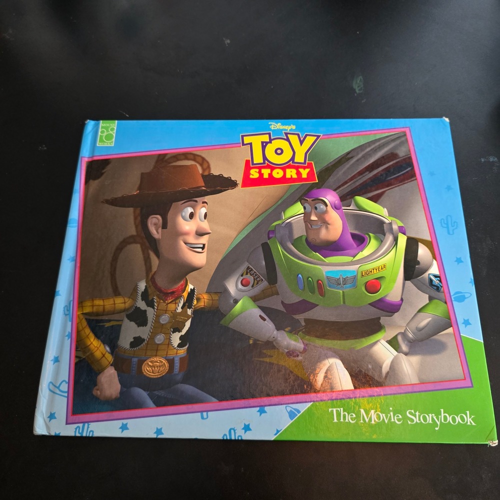 Vintage 90s Disney Toy Story Movie Storybook Kids OS Blue Hardcover Pixar Woody